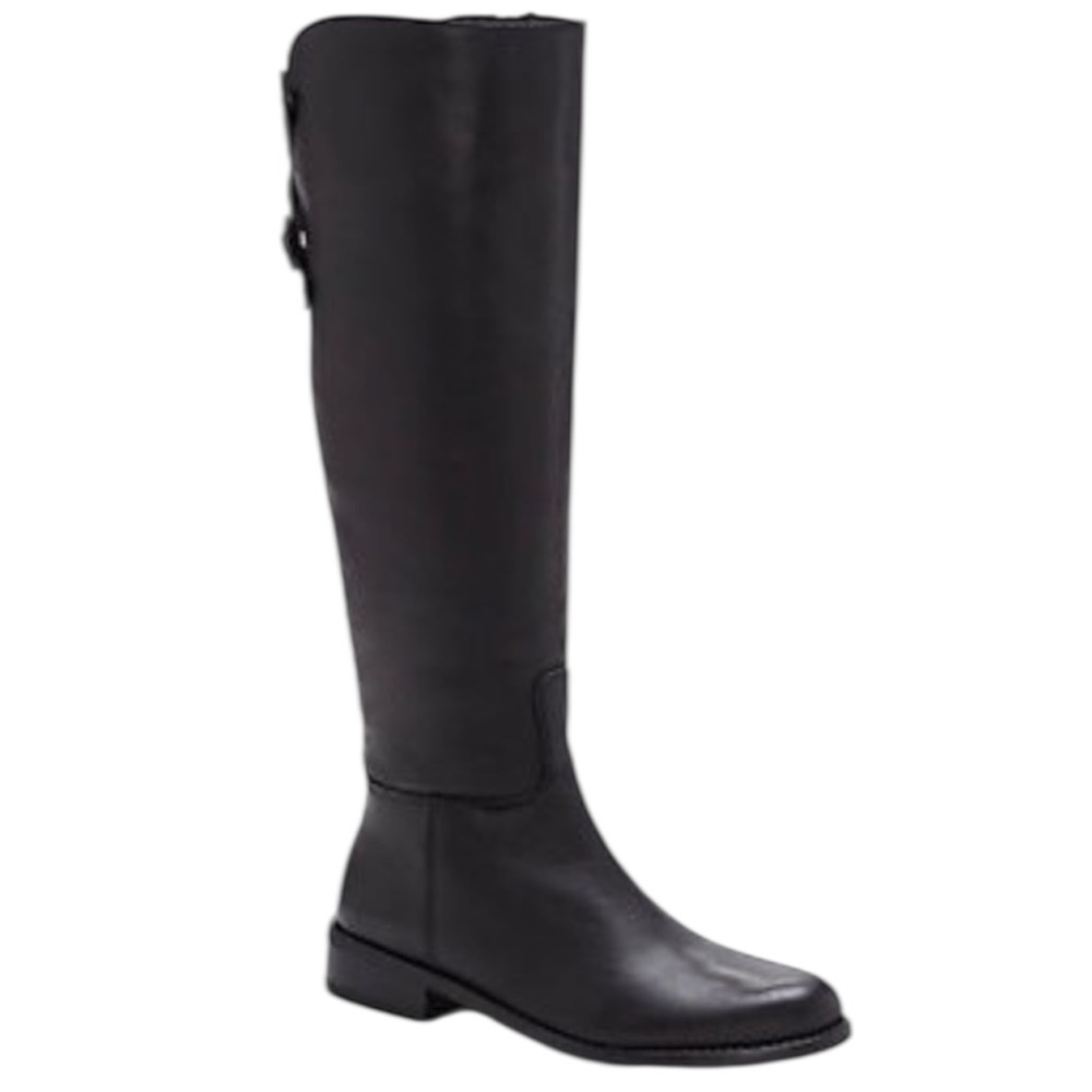 Vince Camuto Kadia Genuine Leather Black Tall Riding Boots